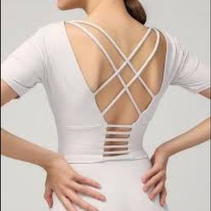 Open back crop top with built in bra